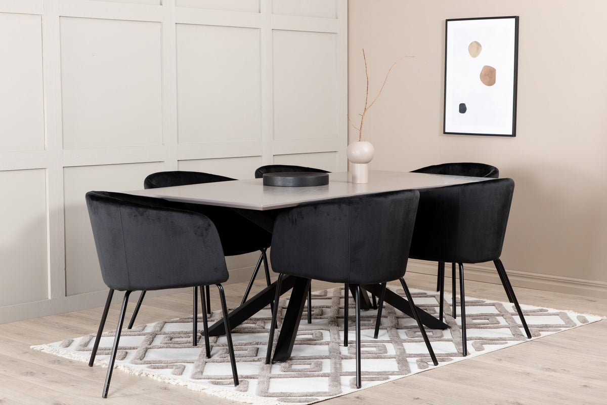 Piazza Matbord med Berit Stolarna – Bord: 76x180x90 Stol: 55x78x55