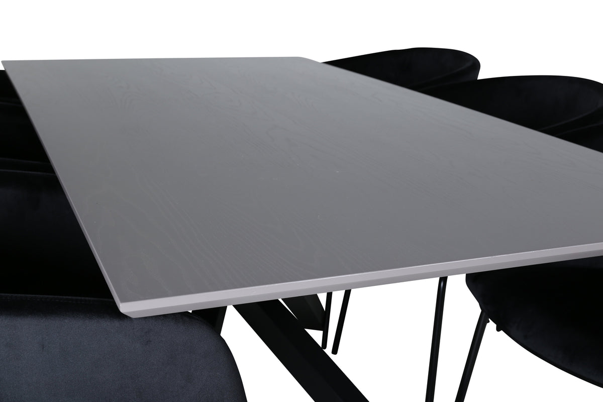 Piazza Matbord med Berit Stolarna – Bord: 76x180x90 Stol: 55x78x55