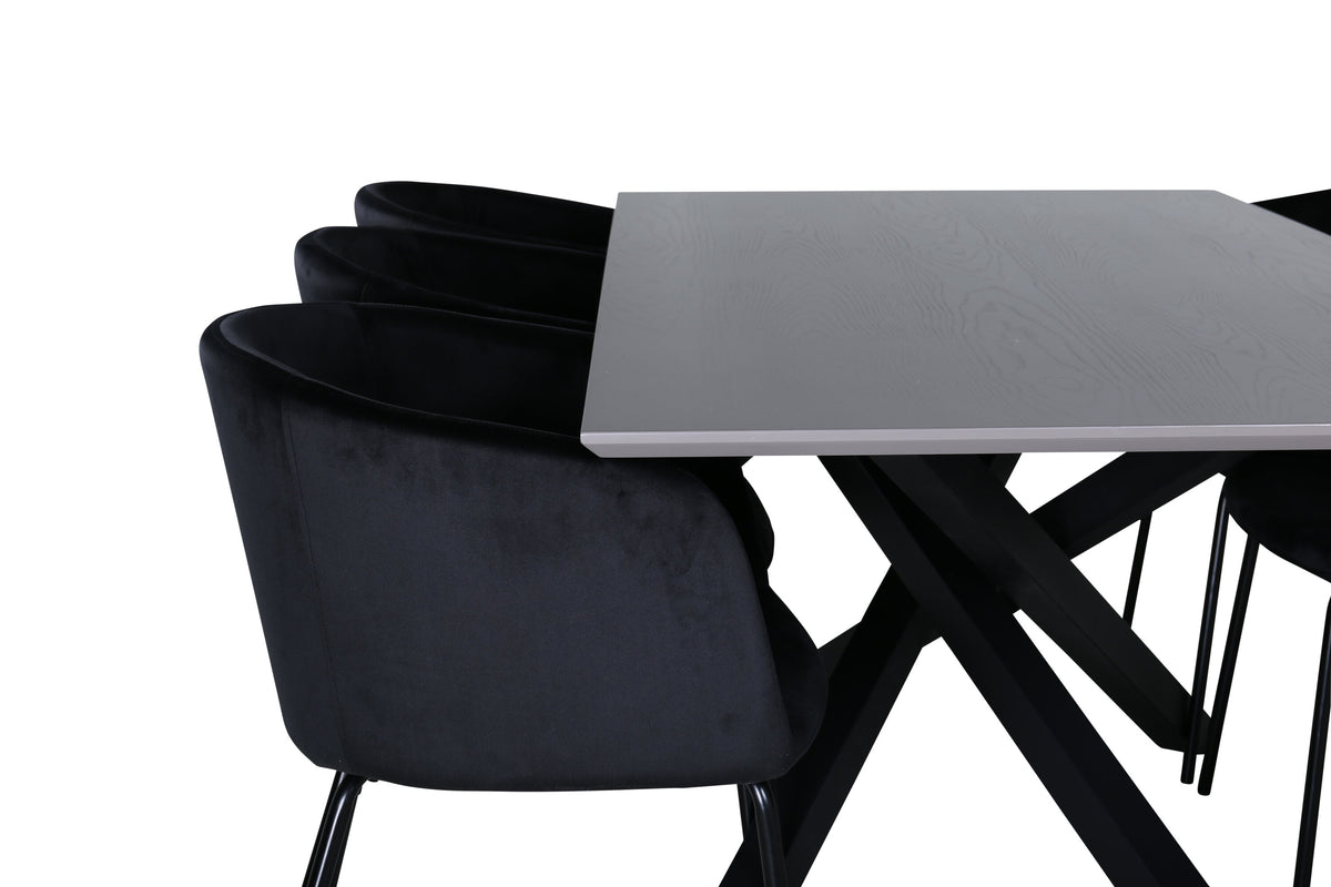 Piazza Matbord med Berit Stolarna – Bord: 76x180x90 Stol: 55x78x55