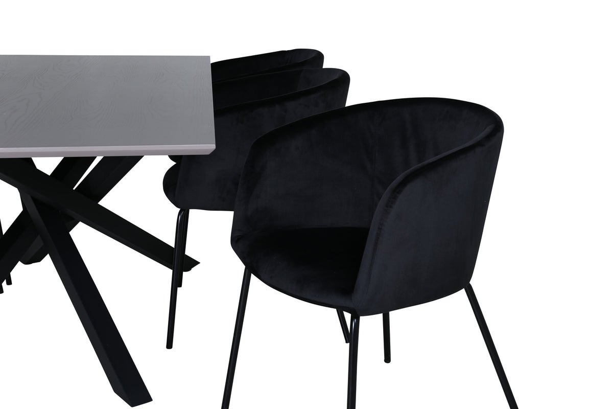 Piazza Matbord med Berit Stolarna – Bord: 76x180x90 Stol: 55x78x55