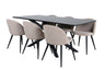 Piazza Matbord med Velvet Stolarna – Bord: 76x180x90 Stol: 57x76,5x50