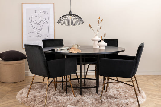 Copenhagen Matbord med Petra Stolarna – Bord: ⌀140 Stol: 60x87x57