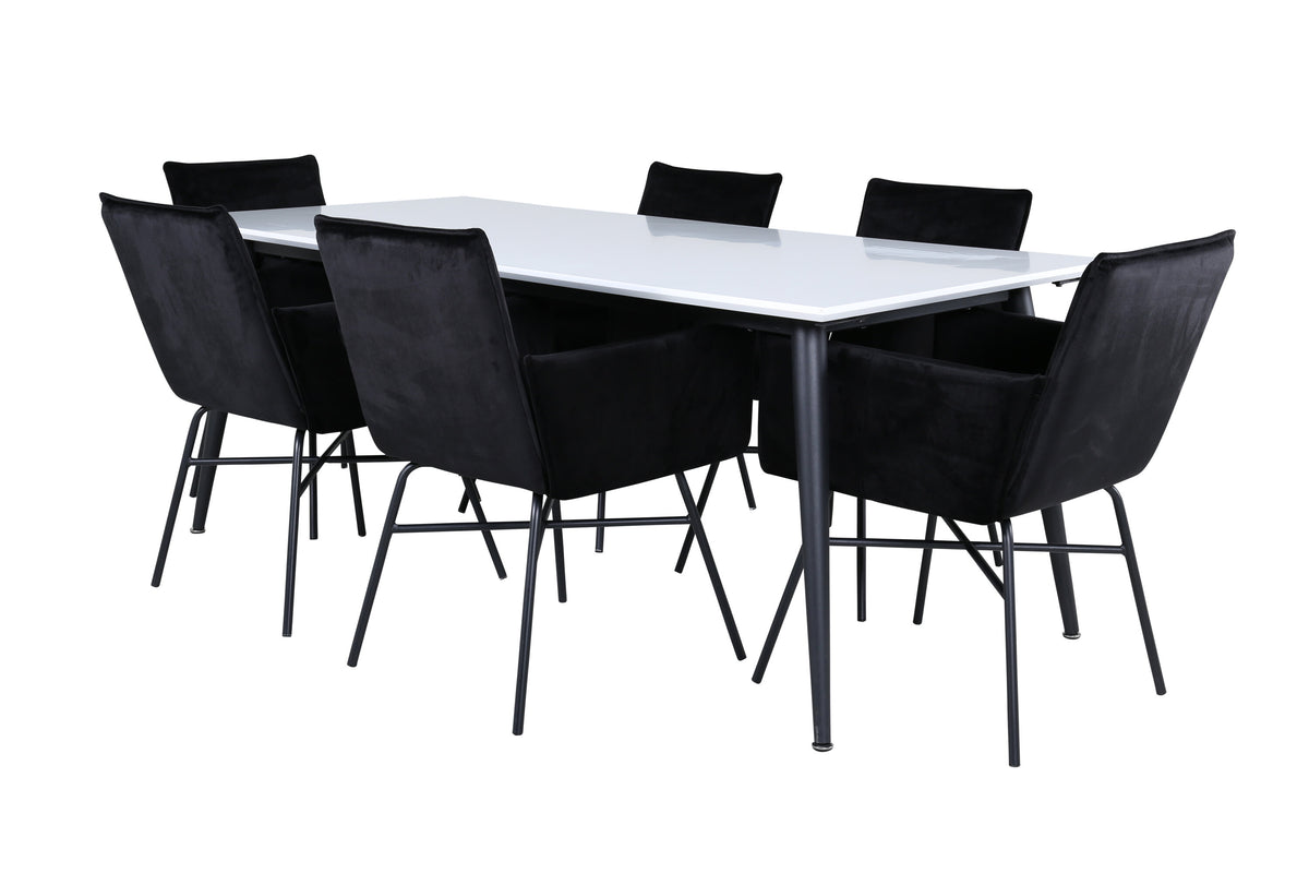 Jimmy Matbord med Petra Stolarna – Bord: 76x195x90 Stol: 60x87x57