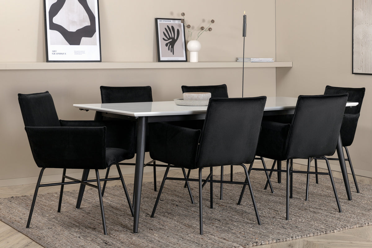 Jimmy Matbord med Petra Stolarna – Bord: 76x195x90 Stol: 60x87x57