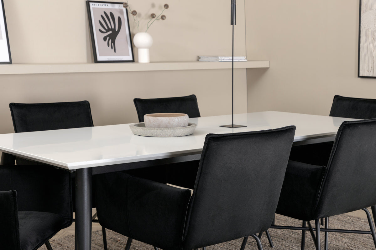Jimmy Matbord med Petra Stolarna – Bord: 76x195x90 Stol: 60x87x57