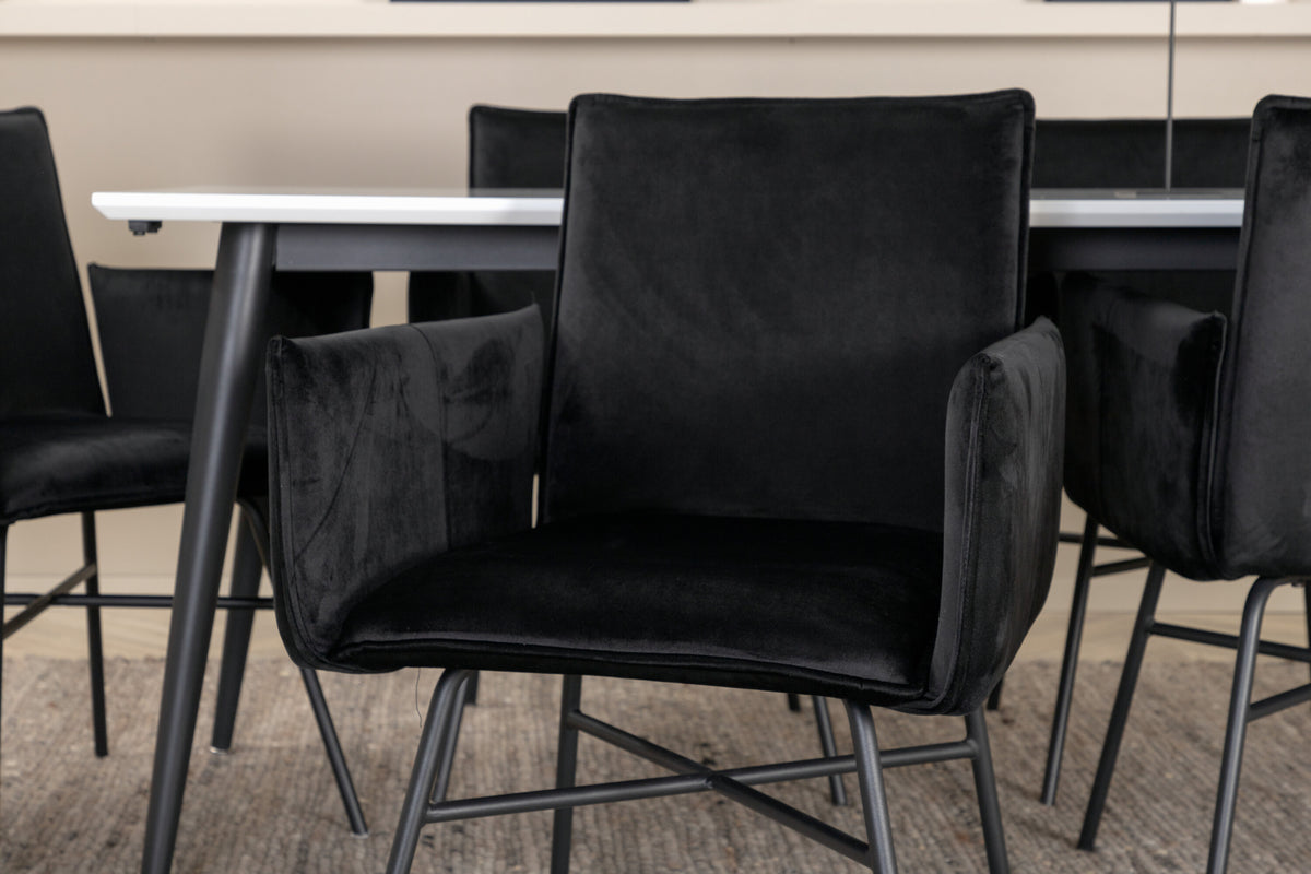 Jimmy Matbord med Petra Stolarna – Bord: 76x195x90 Stol: 60x87x57