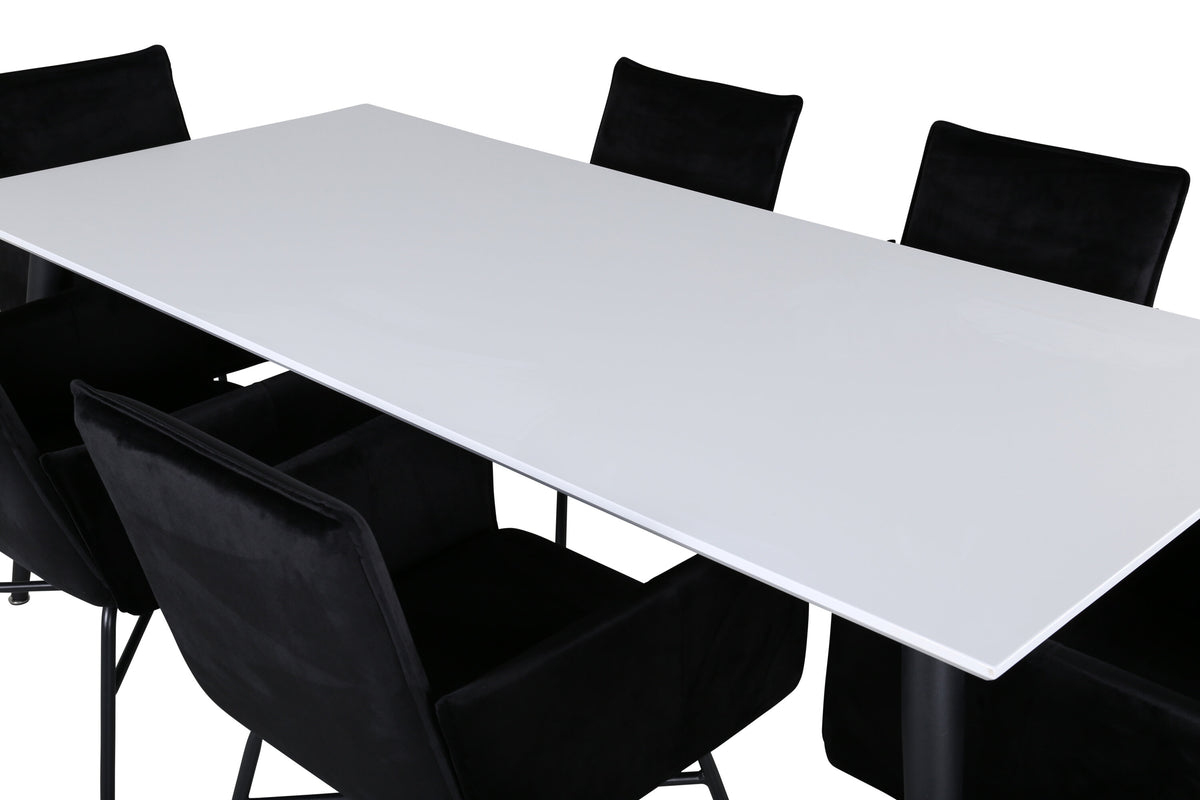 Jimmy Matbord med Petra Stolarna – Bord: 76x195x90 Stol: 60x87x57