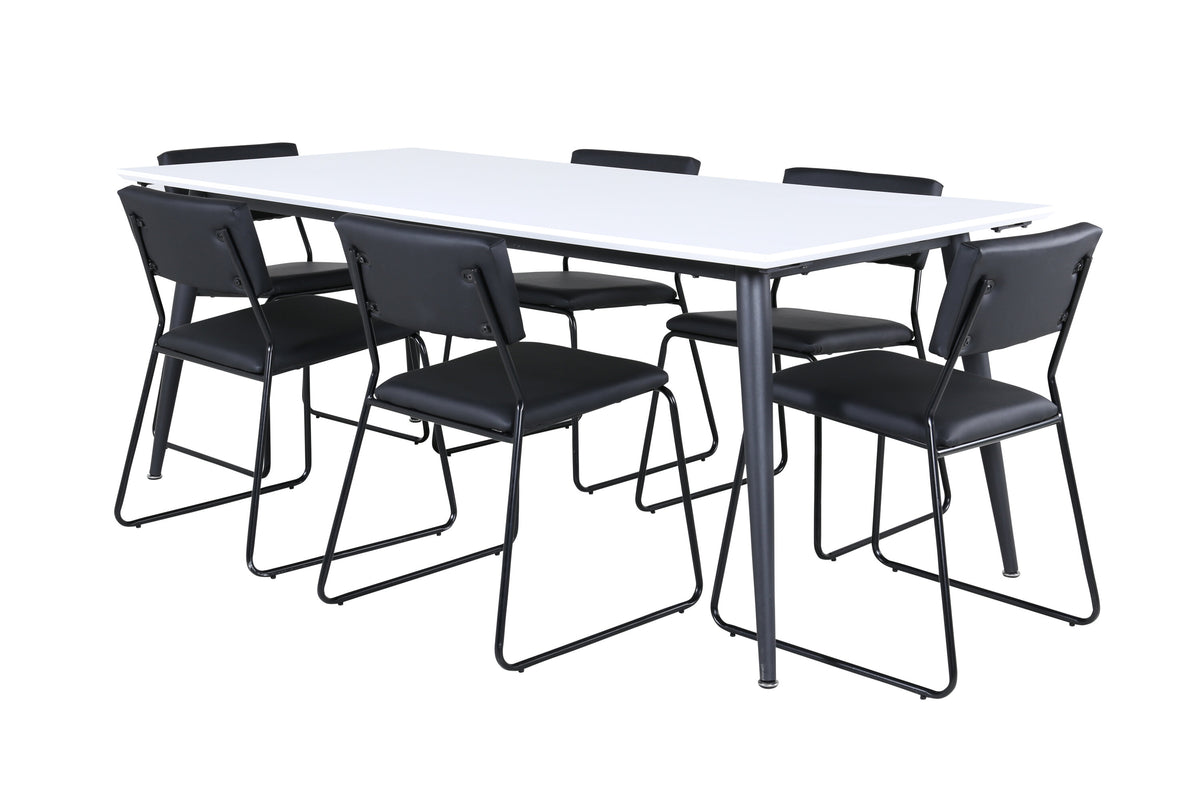Jimmy Matbord med Kenth Stolarna – Bord: 76x195x90 Stol: 52x76x40
