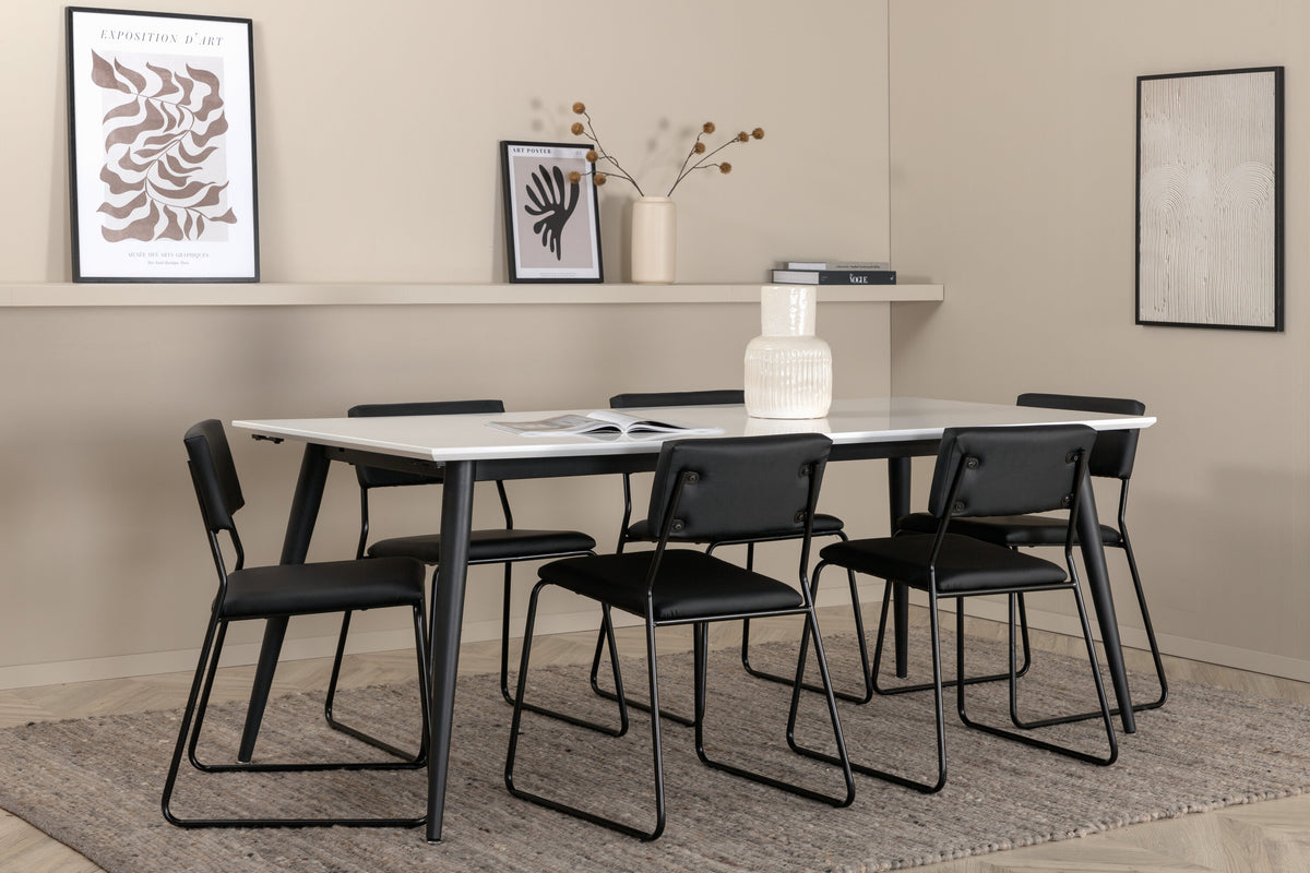 Jimmy Matbord med Kenth Stolarna – Bord: 76x195x90 Stol: 52x76x40