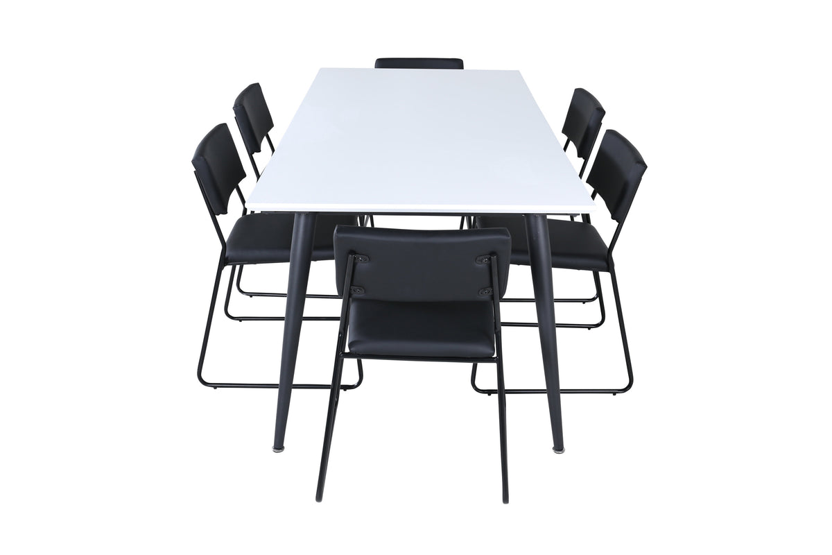 Jimmy Matbord med Kenth Stolarna – Bord: 76x195x90 Stol: 52x76x40