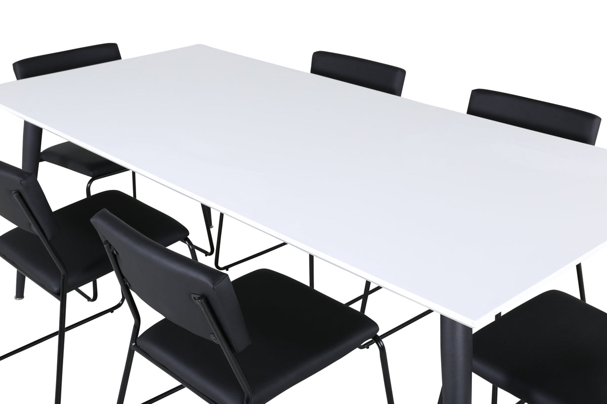 Jimmy Matbord med Kenth Stolarna – Bord: 76x195x90 Stol: 52x76x40