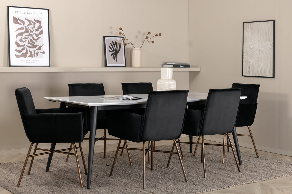 Jimmy Matbord med Petra Stolarna – Bord: 76x195x90 Stol: 60x87x57