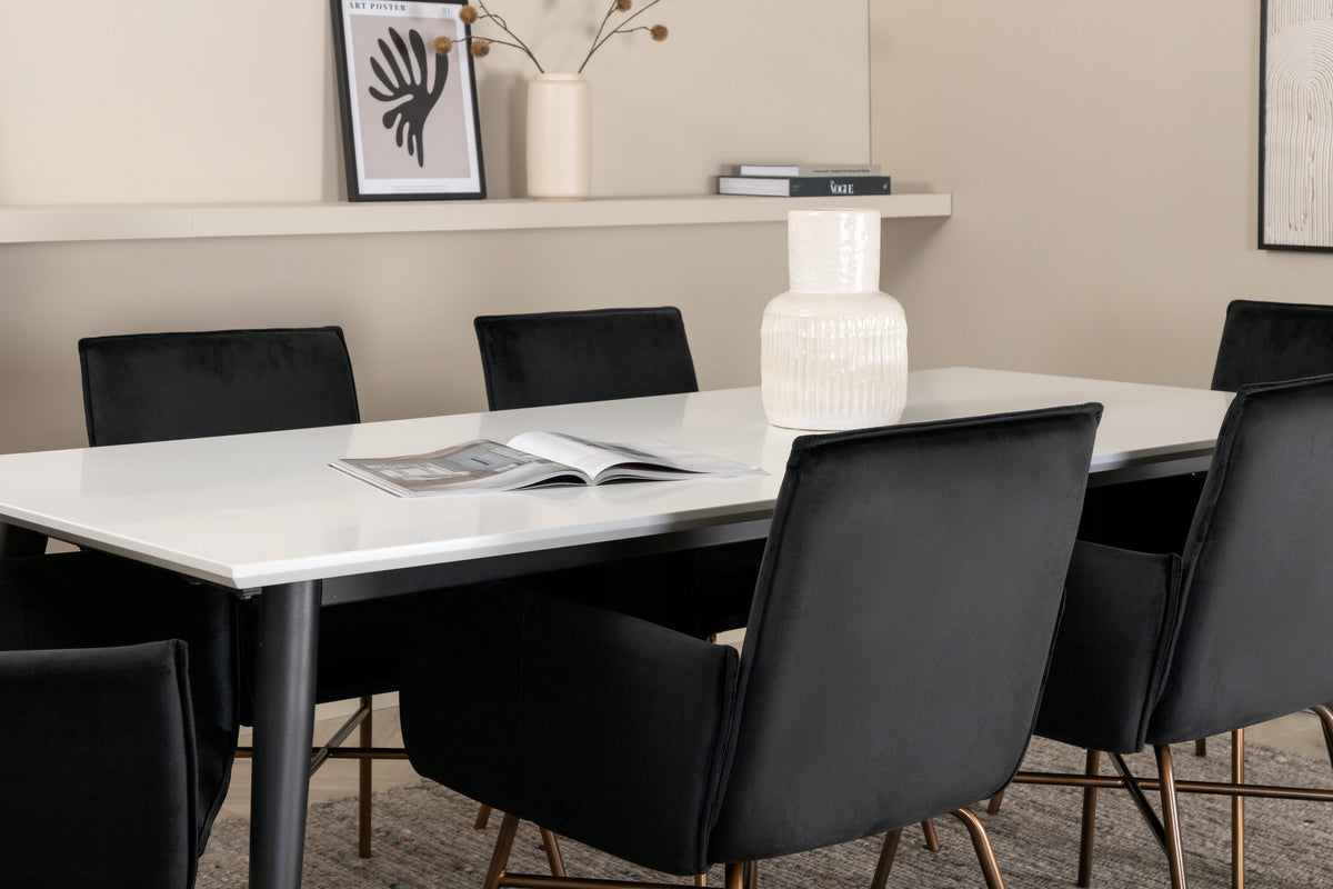 Jimmy Matbord med Petra Stolarna – Bord: 76x195x90 Stol: 60x87x57