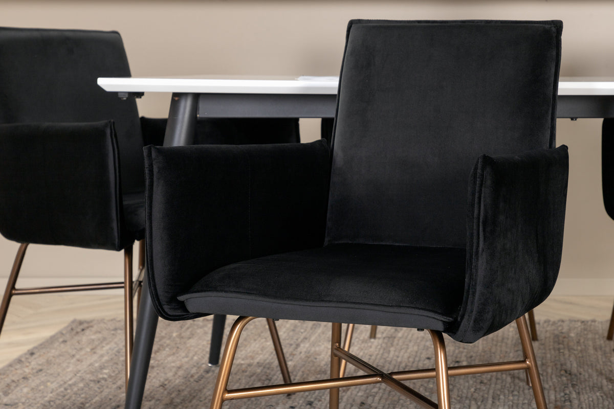 Jimmy Matbord med Petra Stolarna – Bord: 76x195x90 Stol: 60x87x57