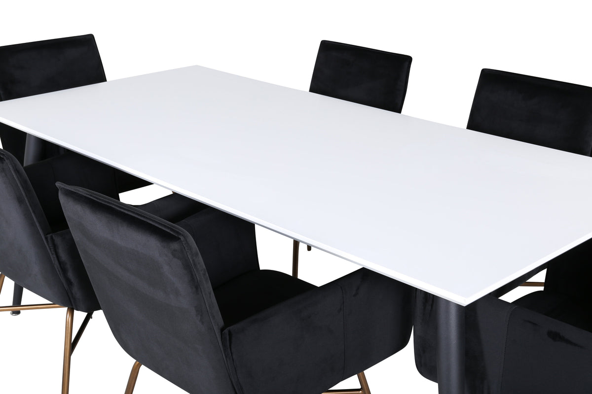 Jimmy Matbord med Petra Stolarna – Bord: 76x195x90 Stol: 60x87x57
