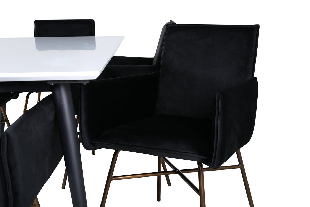 Jimmy Matbord med Petra Stolarna – Bord: 76x195x90 Stol: 60x87x57
