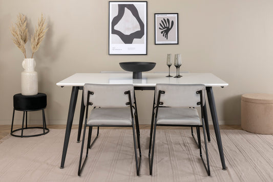 Jimmy Matbord med Kenth Stolarna – Bord: 76x150x90 Stol: 52x76x40