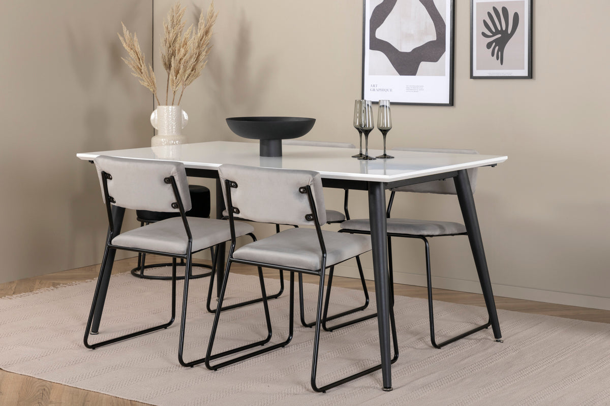 Jimmy Matbord med Kenth Stolarna – Bord: 76x150x90 Stol: 52x76x40
