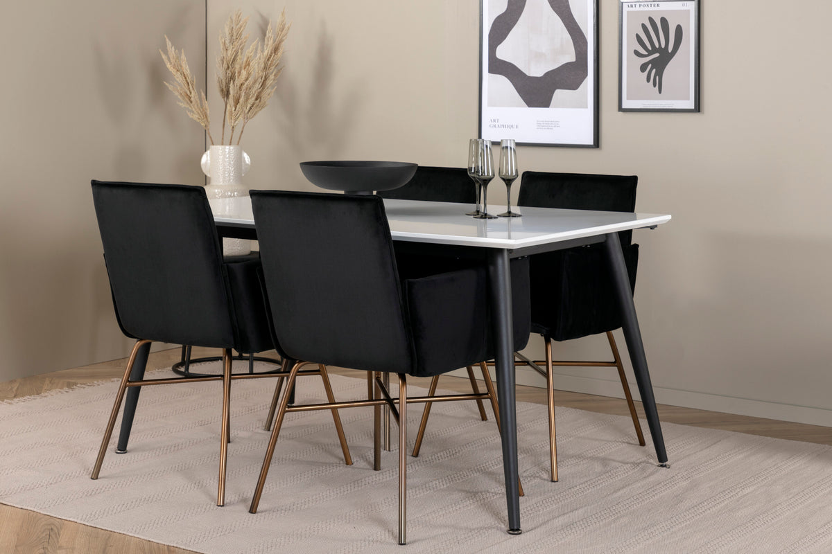 Jimmy Matbord med Petra Stolarna – Bord: 76x150x90 Stol: 60x87x57