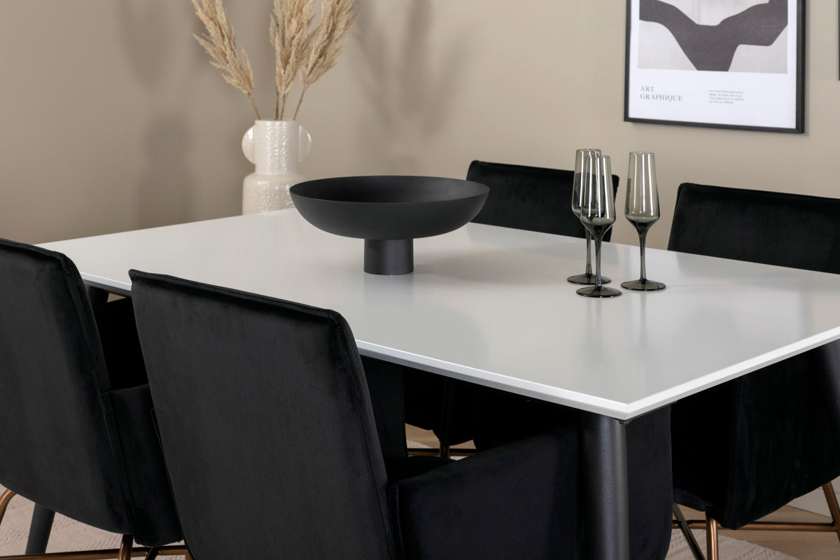 Jimmy Matbord med Petra Stolarna – Bord: 76x150x90 Stol: 60x87x57