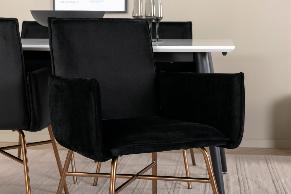 Jimmy Matbord med Petra Stolarna – Bord: 76x150x90 Stol: 60x87x57