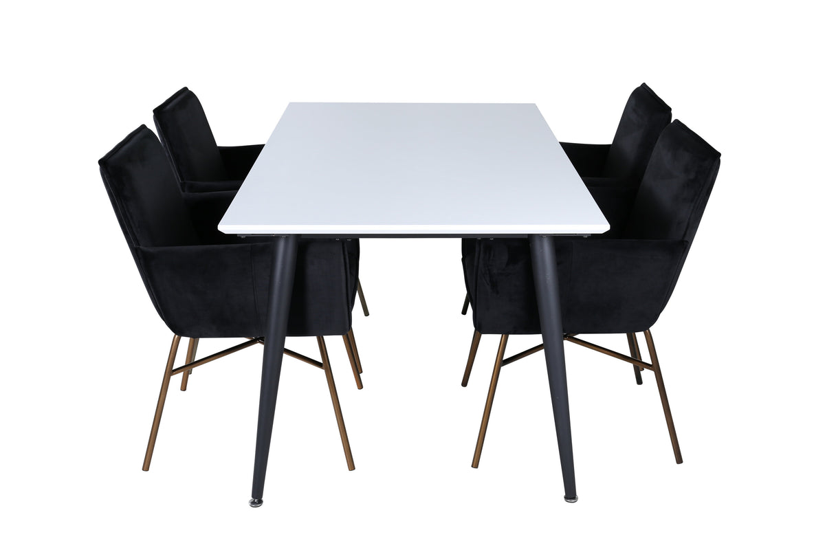 Jimmy Matbord med Petra Stolarna – Bord: 76x150x90 Stol: 60x87x57