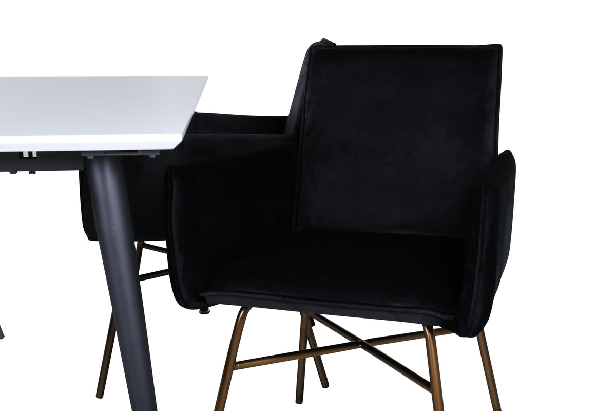 Jimmy Matbord med Petra Stolarna – Bord: 76x150x90 Stol: 60x87x57