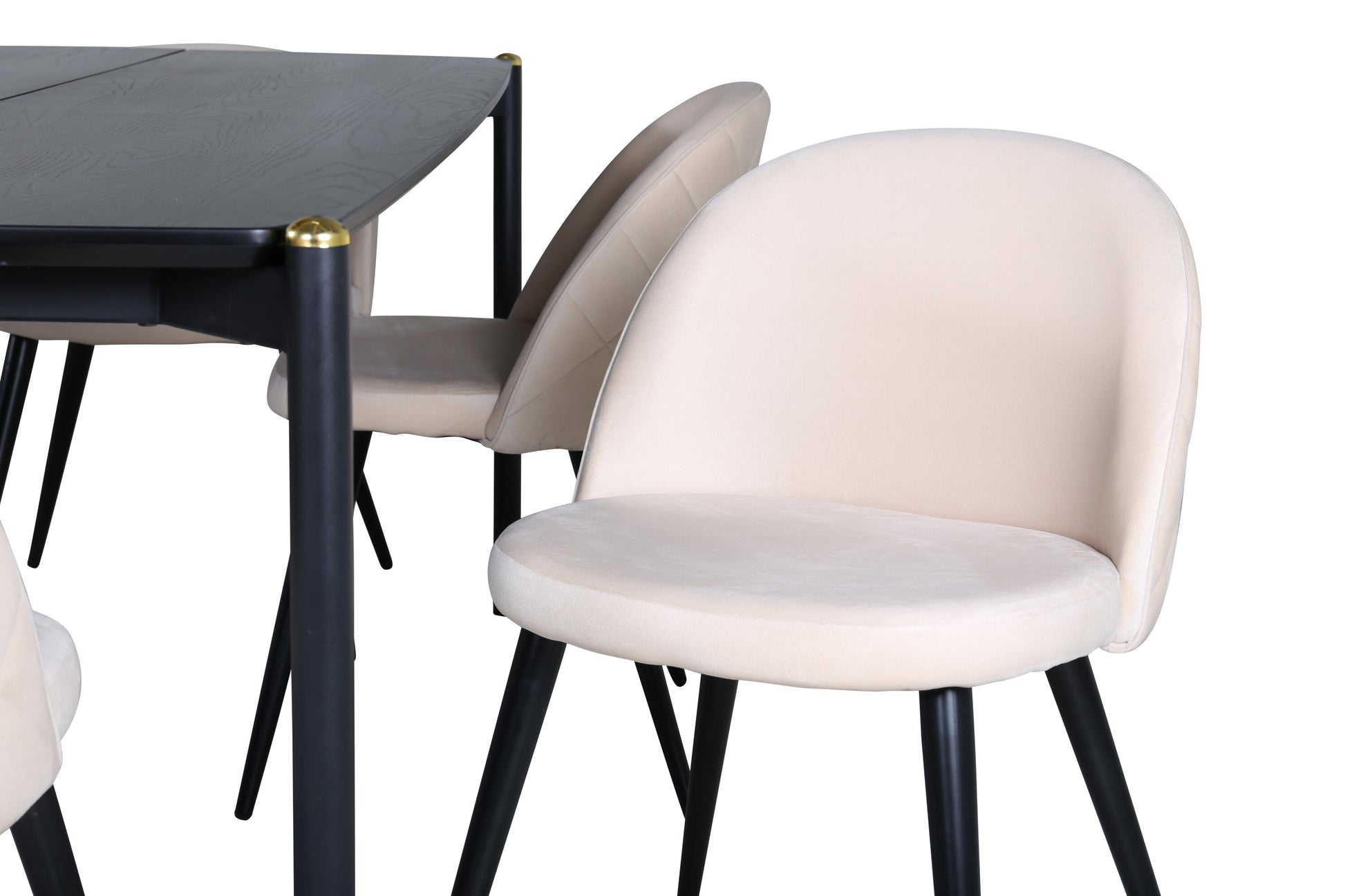 Pelle Matbord med Velvet Stolarna Matgrupp