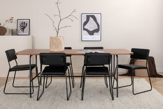 Uno Matbord med Kenth Stolarna – Bord: 74x200x90 Stol: 52x76x40