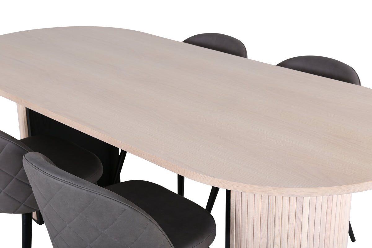 Bianca Matbord med Velvet Stolarna – Bord: 75x200x90 Stol: 57x76,5x50