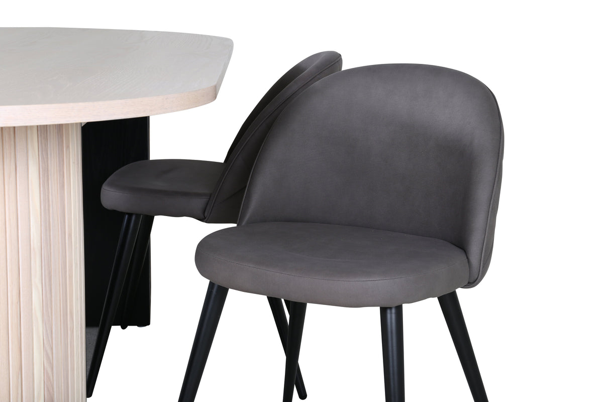 Bianca Matbord med Velvet Stolarna – Bord: 75x200x90 Stol: 57x76,5x50