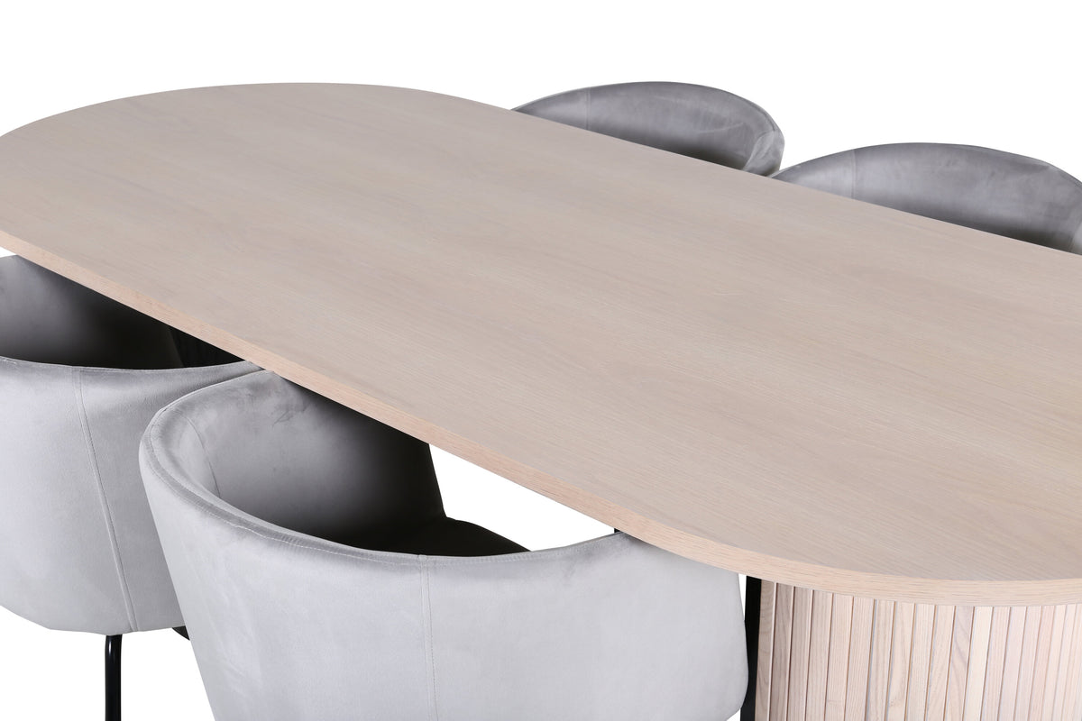 Bianca Matbord med Berit Stolarna – Bord: 75x200x90 Stol: 55x78x55