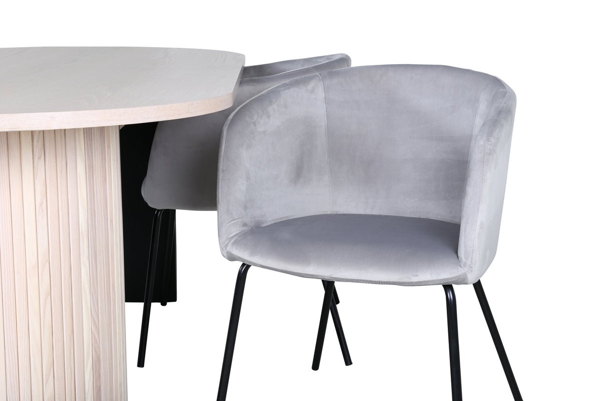 Bianca Matbord med Berit Stolarna – Bord: 75x200x90 Stol: 55x78x55