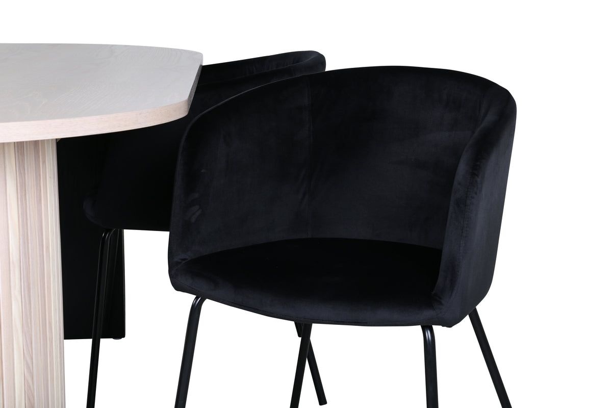 Bianca Matbord med Berit Stolarna – Bord: 75x200x90 Stol: 55x78x55