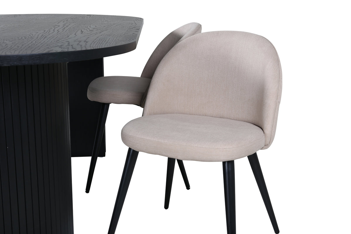 Bianca Matbord med Velvet Stolarna – Bord: 50x200x90 Stol: 57x76,5x50