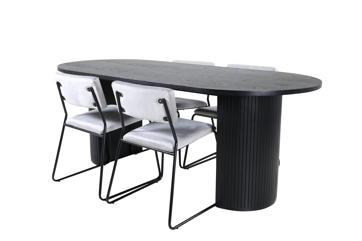 Bianca Matbord med Kenth Stolarna – Bord: 41x200x90 Stol: 52x76x40