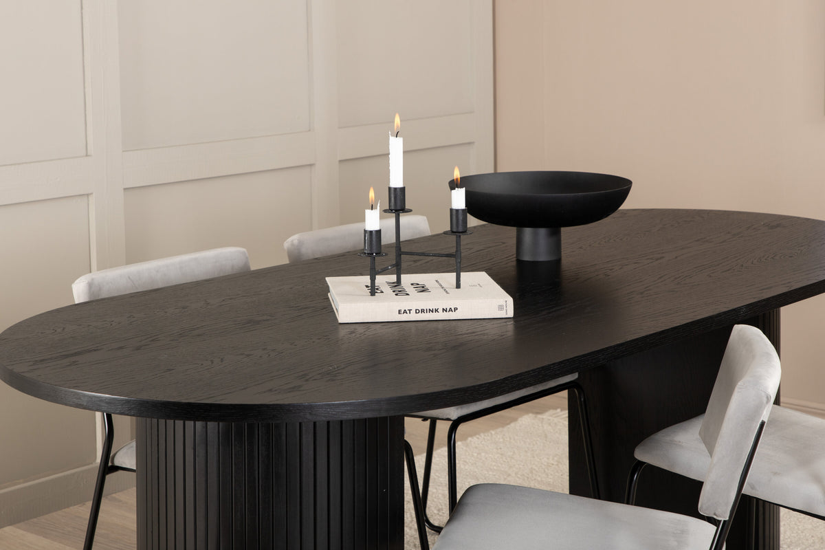 Bianca Matbord med Kenth Stolarna – Bord: 41x200x90 Stol: 52x76x40