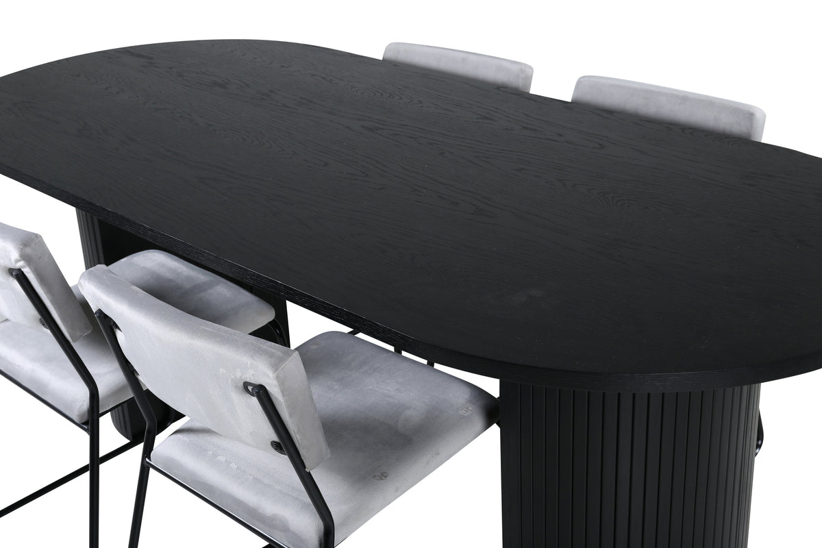 Bianca Matbord med Kenth Stolarna – Bord: 41x200x90 Stol: 52x76x40