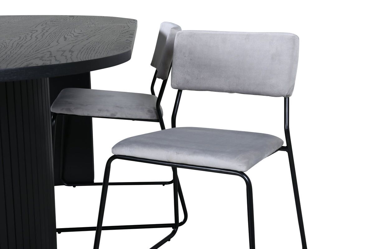 Bianca Matbord med Kenth Stolarna – Bord: 41x200x90 Stol: 52x76x40