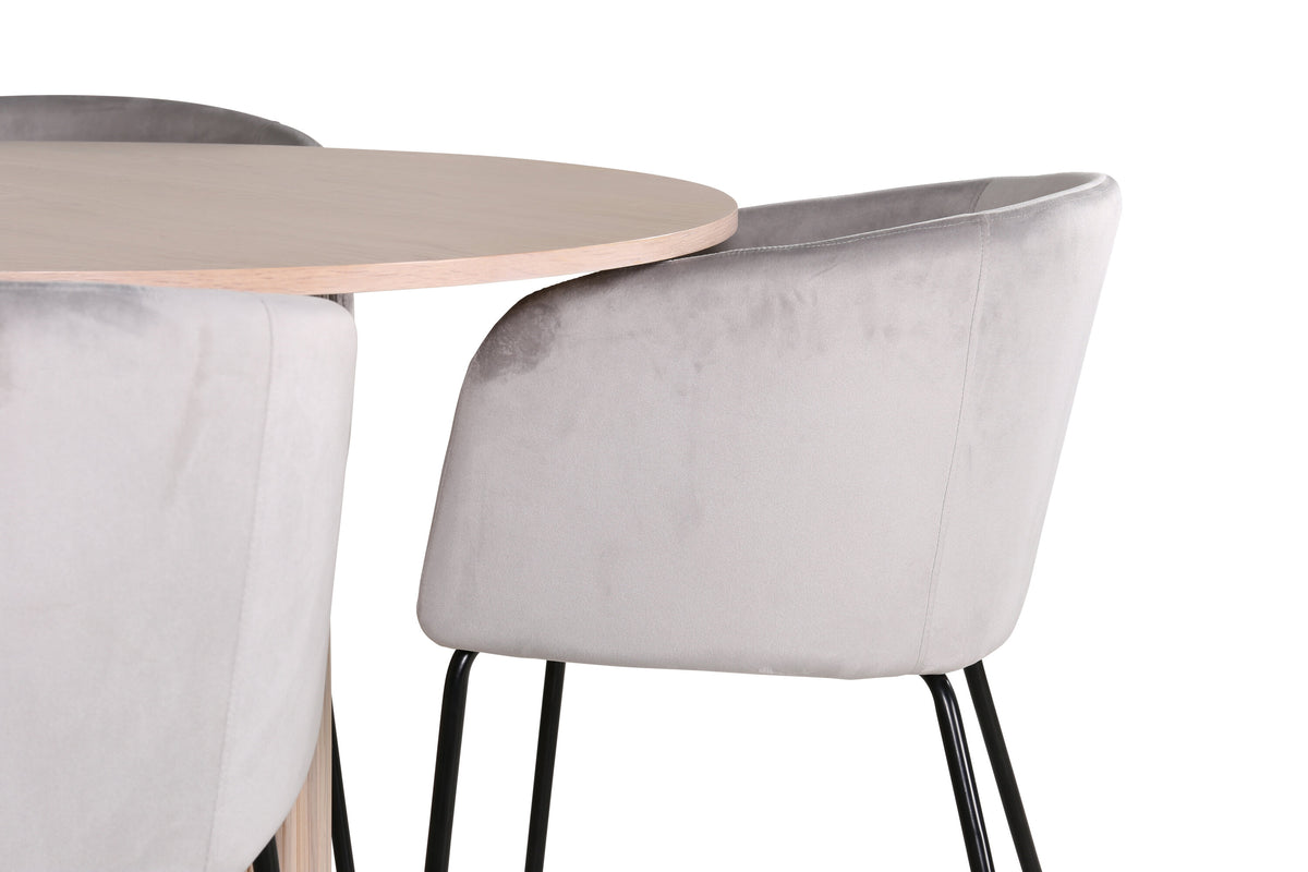 Bianca Matbord med Berit Stolarna – Bord: ⌀110 Stol: 55x78x55