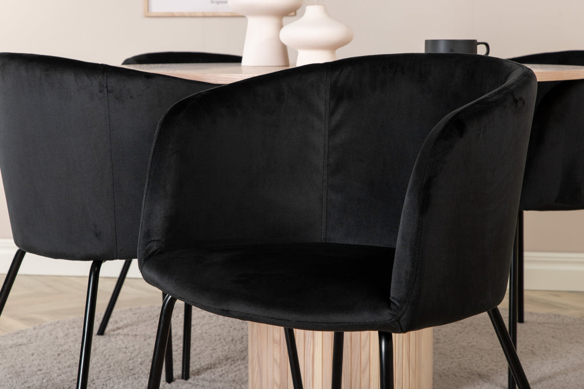 Bianca Matbord med Berit Stolarna – Bord: ⌀110 Stol: 55x78x55