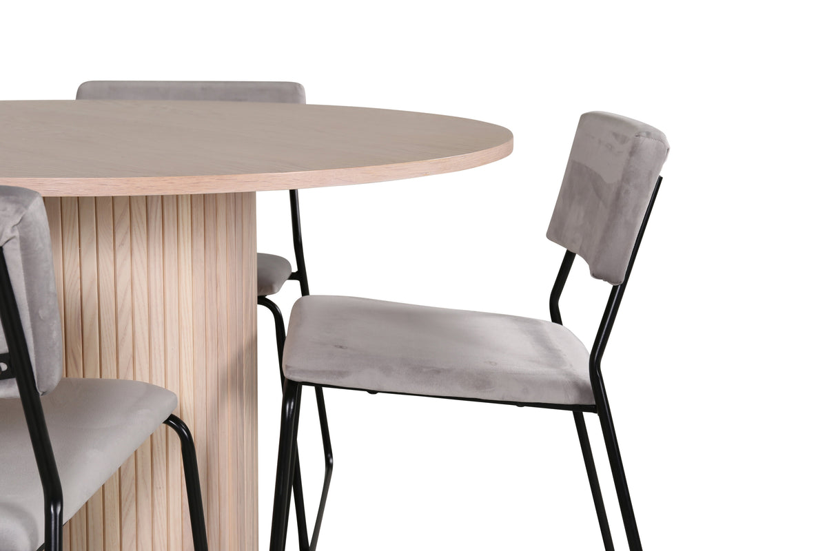 Bianca Matbord med Kenth Stolarna – Bord: ⌀110 Stol: 52x76x40