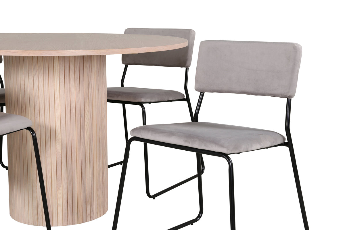 Bianca Matbord med Kenth Stolarna – Bord: ⌀110 Stol: 52x76x40