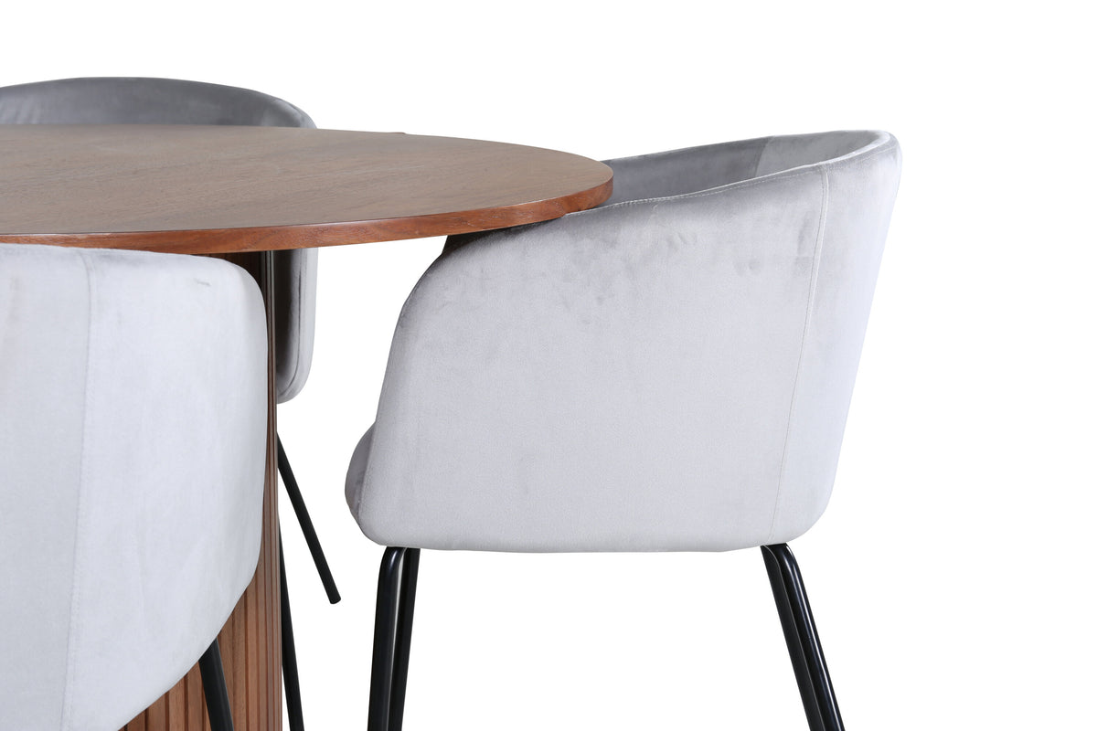 Bianca Matbord med Berit Stolarna – Bord: ⌀110 Stol: 55x78x55
