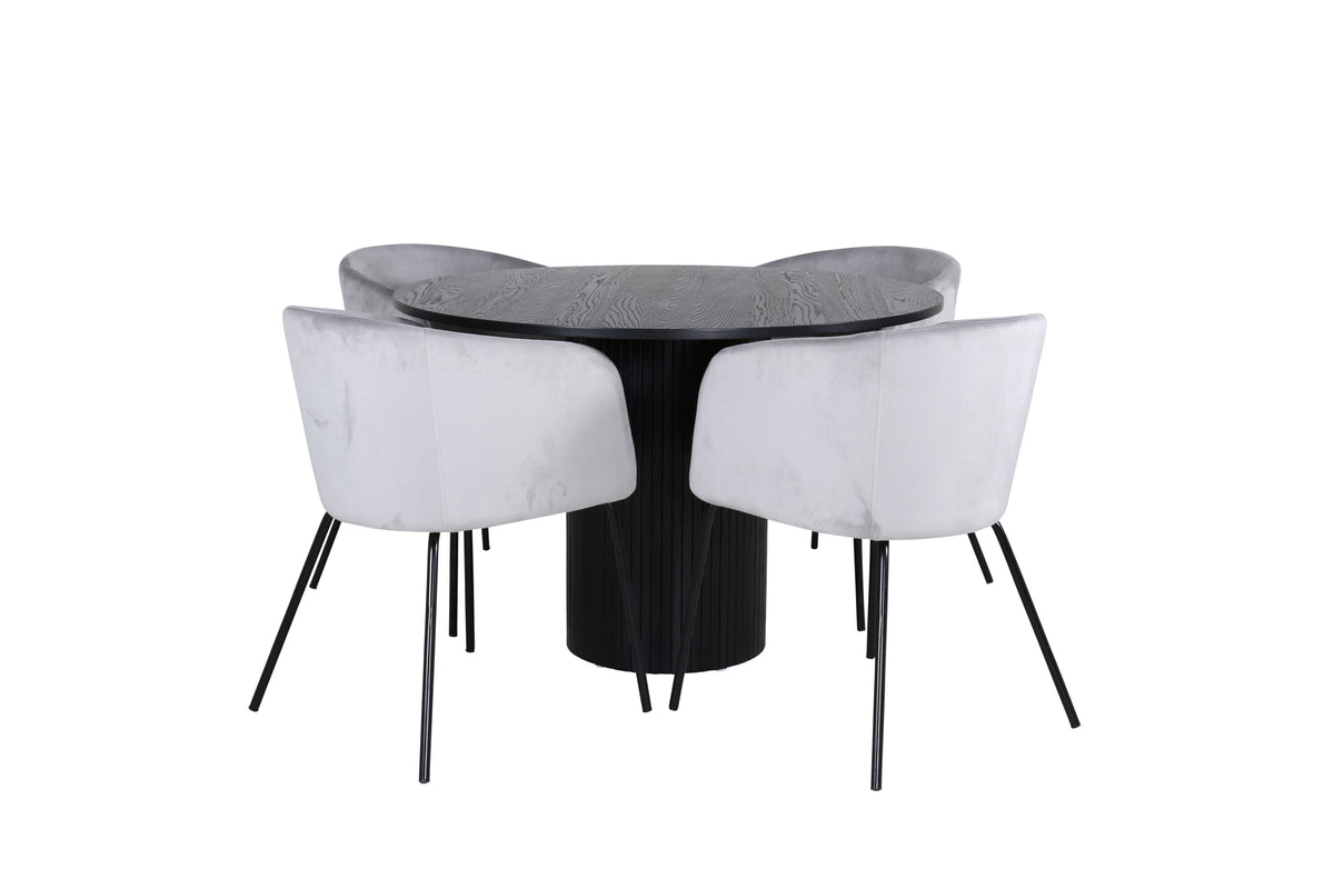 Bianca Matbord med Berit Stolarna – Bord: ⌀110 Stol: 55x78x55