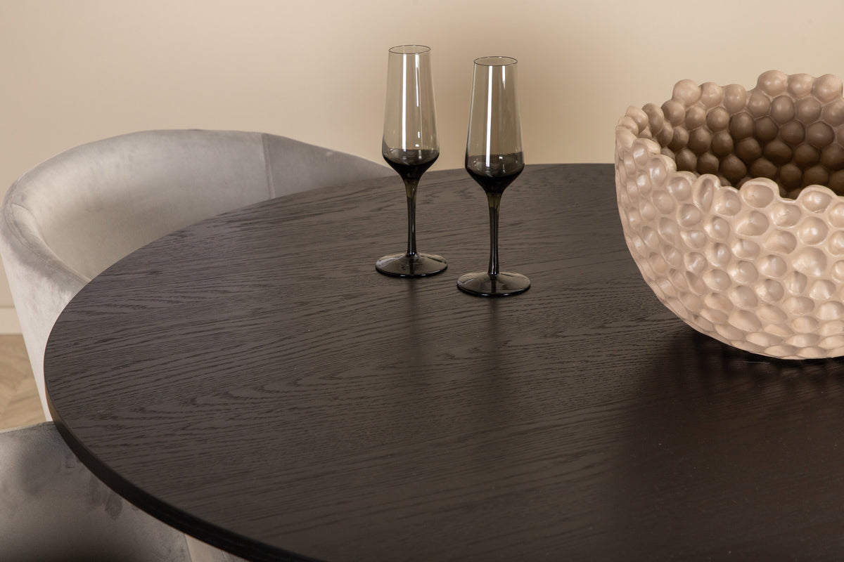 Bianca Matbord med Berit Stolarna – Bord: ⌀110 Stol: 55x78x55