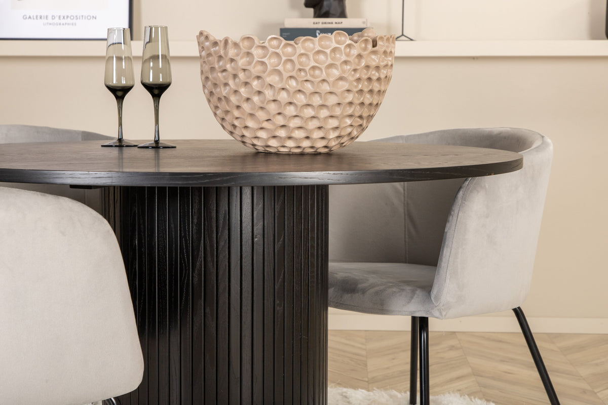 Bianca Matbord med Berit Stolarna – Bord: ⌀110 Stol: 55x78x55