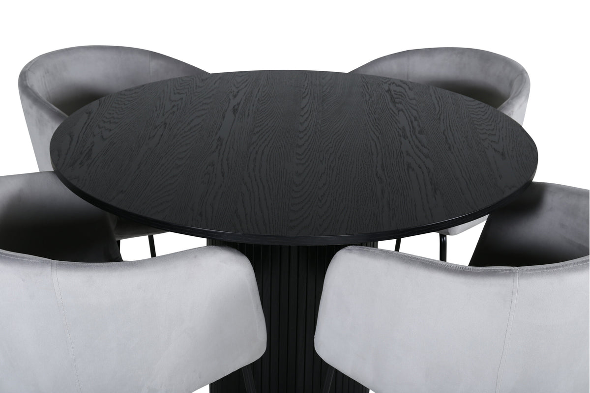 Bianca Matbord med Berit Stolarna – Bord: ⌀110 Stol: 55x78x55