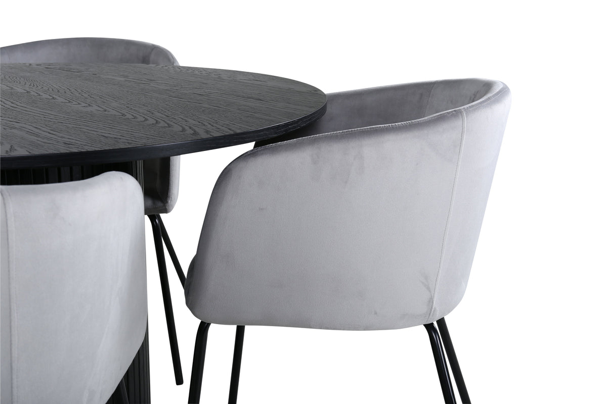 Bianca Matbord med Berit Stolarna – Bord: ⌀110 Stol: 55x78x55