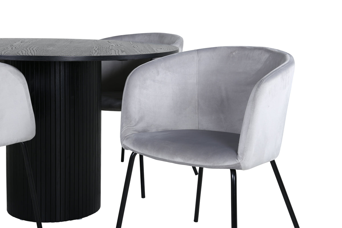 Bianca Matbord med Berit Stolarna – Bord: ⌀110 Stol: 55x78x55